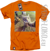 Kot Selfie Foto - koszulka męska - Pomarańczowy