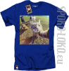Kot Selfie Foto - koszulka męska - Niebieski