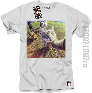 Kot Selfie Foto - koszulka męska - Biały
