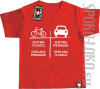 Auto-Rower Zużywa tłuszcz odkłada pieniądze - Koszulka dziecięca red
