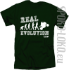 REAL EVOLUTION MOTORCYCLES - koszulka męska - butelkowy