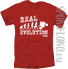 REAL EVOLUTION MOTORCYCLES - koszulka męska - czerwony