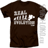 REAL EVOLUTION MOTORCYCLES - koszulka męska - brązowy