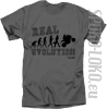 REAL EVOLUTION MOTORCYCLES - koszulka męska - szary