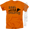 REAL EVOLUTION MOTORCYCLES - koszulka męska - pomarańczowy