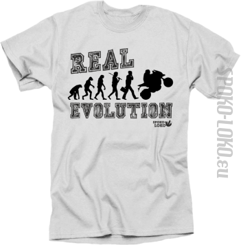 REAL EVOLUTION MOTORCYCLES - koszulka męska - biały