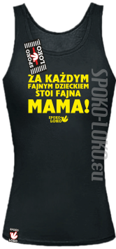 Za każdym fajnym dzieckiem stoi fajna mama - top damski - czarna