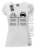 Auto-Rower Zużywa tłuszcz odkłada pieniądze - Koszulka damska biała